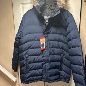 NWT Winter Jacket Parka Down in Blue Men’s Size “L”